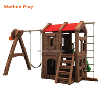 Playhouse en plastique de haute qualité avec toboggan et équipement de terrain de jeu extérieur pour le jardin