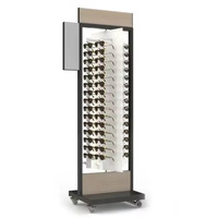 Étagère de présentation personnalisée pour magasin d'optique, présentoir sur pied en métal et bois pour lunettes de soleil, support de présentation pour lunettes de soleil