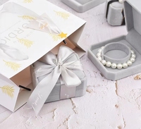Chaud-vente Inférieur QUANTITÉ MINIMALE DE COMMANDE EN STOCK exquis élégant bijoux bague collier paquet boîte gris velours bijoux packaging display box
