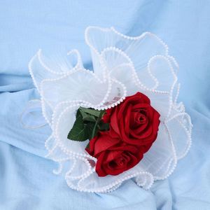 Cadeau pour la fête des mères, fournitures florales, tulle ondulé style perle, matériaux d'emballage de bouquet haut de gamme, essentiels pour les fleuristes - Product Image 4