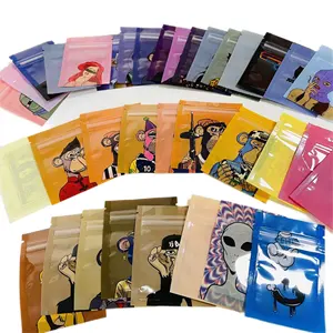 Custom printed resealable zip lock 3.5g edible smell proof plastic soft touch 5 by 7 mylar bags assortment calipacks