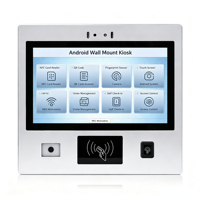 Kiosque Android à écran tactile mural de 13,3 pouces avec lecteur de code QR, lecteur de carte NFC, lecteur d'empreintes digitales, caméra pour poste de travail MES