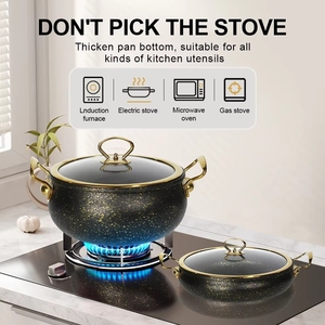 RTS Vente en gros Marmite à frire de haute qualité en aluminium forgé antiadhésif Batterie de cuisine 11 pièces avec couvercle en verre - Product Image 5
