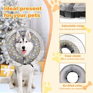 2-in-1 şişme köpek koni ayrılabilir anti-yalama kalkan ayarlanabilir köpek koni yaka ameliyattan sonra yumuşak köpek Donut yaka - Product Image 3