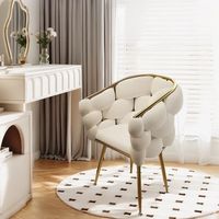 Sillón de Terciopelo de Lujo, Moderno, Tapizado, con Patas de Metal Dorado, Plateado o Negro, para Sala de Estar, Muebles de Hotel