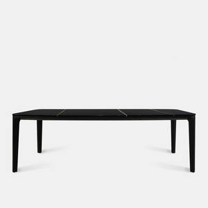 طاولة طعام إيطالية فاخرة بسيطة من الخشب الصلب الصديق للبيئة، مصنوعة يدويًا، متينة ومستقرة، بسطح رخامي مستطيل، تصميم عصري لغرفة المعيشة - Product Image 2