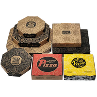 Lebensmittel qualität Flöte Wellpappe Custom Printed Size Pizza Design Karton Schwarz Scheibe Karton Preis Wellpappe Pizza Box