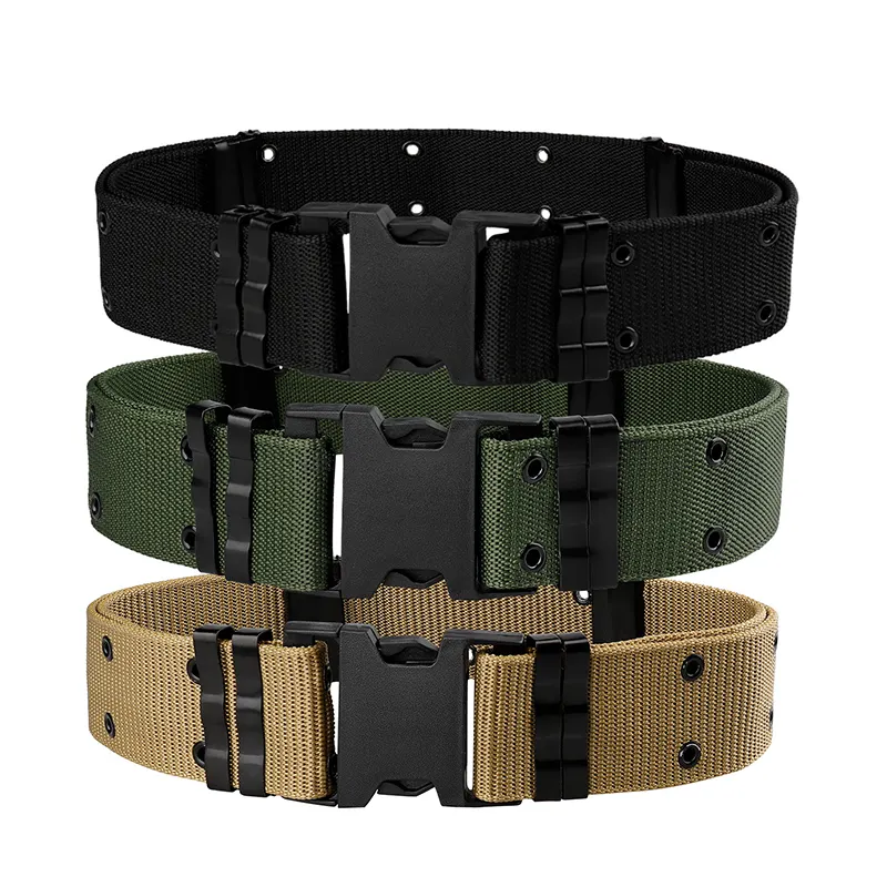 OBSHORSE Ceinture pour homme Ceinture américaine Combat PP Webbing Security Outdoor Tactical Belt