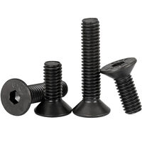 Vis à tête fraisée hexagonale DIN7991 M1.6 M2 M2.5 M3 M4 M5 M6 M8 M10 en acier oxydé noir de grade 12.9, vis à six pans creux