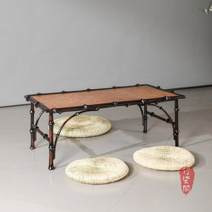 <b>Bamboo</b> Woven Tatami Tea <b>Table</b> Lacquered Rectangular Low Coffee <b>Table</b> For Indoor Outdoor Use - Product Image 5