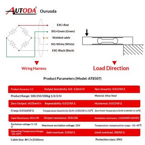 Ouluda AT8507 Trägerarm-Kraftsensor aus legiertem Stahl, hochpräzise Einzelpunkt-Installation, kleine Wiegebrücke, Druck 5T - Product Image 3