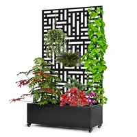 Jardinière en métal d'extérieur sur mesure avec treillis, anti-corrosion, gravure laser 3D, en aluminium, avec écran de treillis
