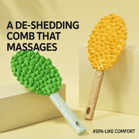 Brosse de massage écologique douce pour animaux de compagnie, auto-nettoyante, portable, multifonctionnelle, pour enlever les poils, grattoir à poils flottants