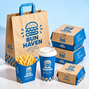 Logo personalizzato per andare insalata di Fast Food patatine fritte scatola di imballaggio di carta Kraft di amburg hamburger di pollo fritto portare fuori i contenitori - Product Image 6