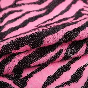 2022 zebra fabric zmesh paillettes tissus embroidery sequin net embroidery fabric S-4710