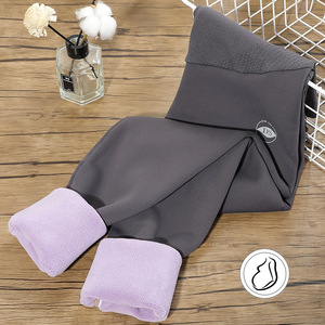 Winter Fashion Outerwear Maternity Pants Thickened Fleece Sharkskin Leggings High Elasticity Seamless Belly Support Warm - Product Image 5