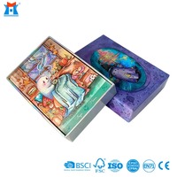 Cartes de tarot personnalisées avec pellicule holographique, laminage laser galaxie, jeu d'oracle OEM, bord doré