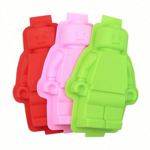 Molde de silicona de gran tamaño para la serie de robots de bloques, bandeja para hornear, molde de silicona para pasteles, muestra gratuita de fábrica OEM/ODM - Product Image 2