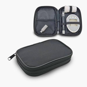 Blood Glucose Meter Storage Bag Black Fabric Zippered <b>Case</b> For Medical Devices Instrument Protection <b>Carry</b> <b>Case</b> - Product Image 4