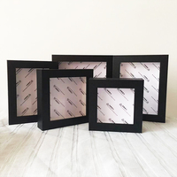 Cadres photo en bois noir 4x4, 5x7, 12x12 pour la famille, type boîte à ombre, vente en gros