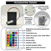Personnalisé 0.5M 1M 1.5M 2M 5V RGB Bande Lumineuse Led 5050 Avec Boîtier De Batterie 24 Touches À Distance