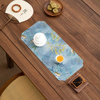 Tapis à thé de style chinois de luxe Xiangyunsha, fait main, en satin, imperméable, antidérapant, accessoire pour le thé, chemin de table pour le thé