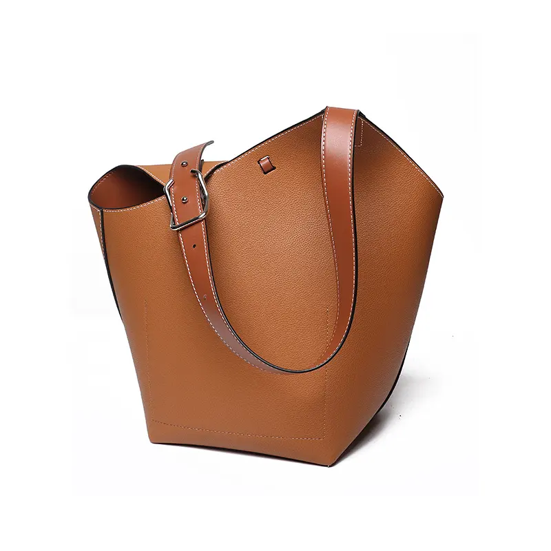 New Designer Handbags Women Genuine Leather Bucket Bag Vintage Fashion Ladies Large Capacity Shoulder Tote Bags