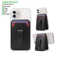 Dompet Magnetik Tipis N52, Tempat Kartu Magsaf, Pemblokir RFID, Penyangga Ponsel yang Dapat Disesuaikan, Dompet Kustom Pabrik