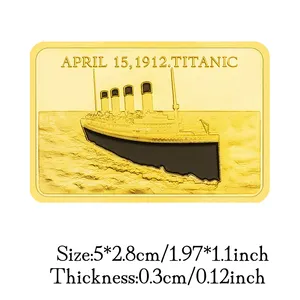 Colección de monedas de recuerdo chapadas en oro coleccionables del Titanic del Reino Unido, regalo creativo, copia de moneda conmemorativa