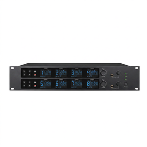 Système de microphone sans fil UHF 8 canaux, micros dynamiques portables cardioïdes, micros XLR, micros-casques et micros-cravate pour scène, église, karaoké - Product Image 1