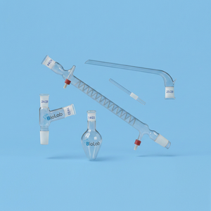 Juego de Utensilios de Laboratorio, 5 Piezas, Vidrio Borosilicato 3.3, Condensador de Reflujo Refrigerado por Agua con Manguera Extraíble, Destilación - Product Image 3