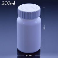 Bouteille en polyéthylène de haute qualité 200ml, contenant rond ou blanc, accessoires de soins de santé, capsule en plastique, avec bouchon équipement