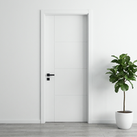 Intérieur moderne Amérique du Nord 30 In. X 80 In. Porte en MDF blanc apprêté à 2 panneaux, peignable, épaisseur 3 mm, décoration d'appartement
