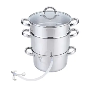 realwin 6L silver color stainless steel cookware fruit juicer steamer pot set