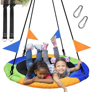 Dondolo a Disco Ovale SereneLife per Bambini, Kit di Montaggio 67 Pollici, per Interni/Esterni, Capacità 100-500 libbre, in Plastica, Impermeabile, 2 Anni di Garanzia - Product Image 2