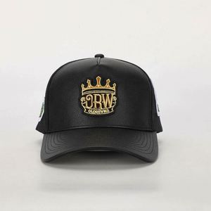 Casquette de camionneur en cuir PU avec logo brodé 5 panneaux, personnalisée OEM, haute qualité, certifiée BSCI, Gorras, casquette en maille - Product Image 2