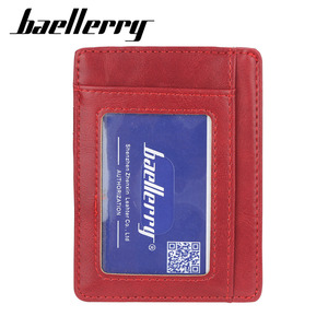 Baellerry <b>Card</b> <b>Holder</b> 4 Inch PU Leather Anti Magnetic Credit <b>Card</b> <b>Wallet</b> Red - Product Image 1
