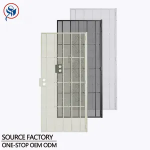Double door grill design iron steel for home house single gate residential main out metal safety with front security mesh doors