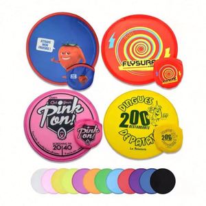 Custom Logo Foldable Flying Disc Folding Handheld Fan Nylon Round Fold-Up Flying Disc with Pouch - Product Image 3
