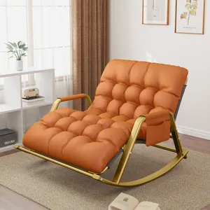 Modern Upholstered Leisure Rocking Sofa Swing Chair Outdoor Bed Rocking Balcony Leisure Chair Lounge Chair Lazy Sofa