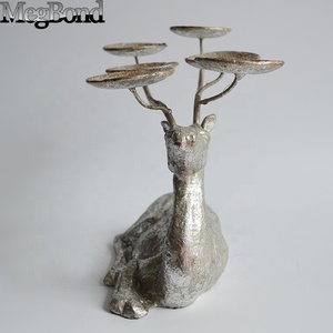 Resistente in ghisa cervo animale in metallo portacandele per natale e pasqua Tealight e pilastro candela per decorazioni per la casa - Product Image 6