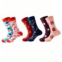 Chaussettes mi-mollet en coton décontractées pour hommes et femmes, style AB, best-seller transfrontalier, avec motifs de Père Noël, bonhommes de neige et rennes de dessin animé