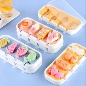 Molde para Hielo DIY al por Mayor, Nuevo Estilo con Tapa, 4 Moldes de Silicona para Helados con Tapas - Product Image 5
