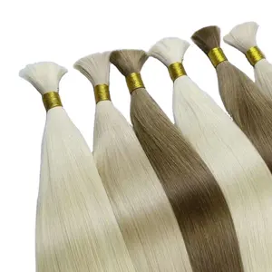 Extensiones de cabello ruso recto de lujo Estilo de cuerpo a granel Cutícula virgen cruda alineada Paquete de cabello humano sin procesar químicamente