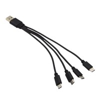 Cable Divisor de Carga Micro USB OD3.0 de 20CM para Todos los Dispositivos con Puerto Micro USB, Negro/Blanco, Se Acepta OEM