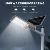 Lampadaire solaire LED étanche IP65 avec télécommande à cellule photoélectrique, anti-corrosion, pour l'éclairage public