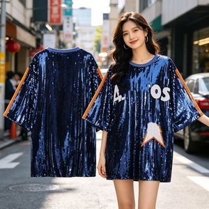 En stock, taille unique pour toutes : Blouse à paillettes Houston, <span class=keywords><strong>T</strong></span>-shirts pour femmes, Maillot à paillettes <span class=keywords><strong>orange</strong></span> pour les fans de l'équipe des Stros, idéal pour les jours de match, style bling. - Product Image 2