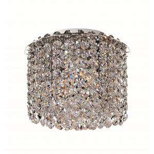 Chrome & Crystal Cylinder Modern Luxury Flush Mount Chandelier | Opulent <b>Lighting</b> for Hotel Banquet Hall & Premium Lobby - Product Image 1