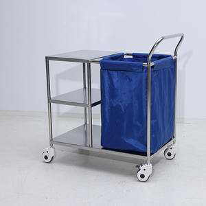 EM-ET138 स्टेनलेस स्टील अस्पताल लिनन ट्रॉली चिकित्सा अपशिष्ट ट्रॉली गंदे लिनन ट्रॉली गाड़ी - Product Image 2