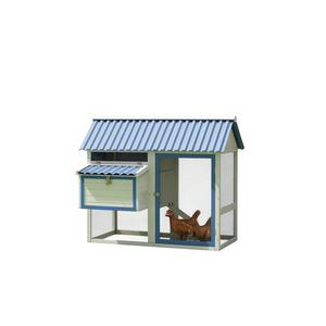 Gallinero de madera con techo de acero, casa duradera para mascotas al aire libre, para aves medianas - Product Image 1